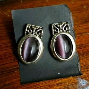 Purple gem earrings